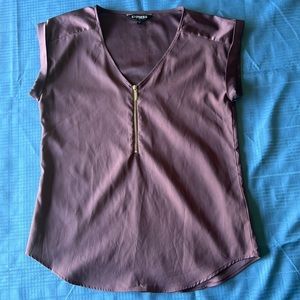 Express silky zip front blouse
